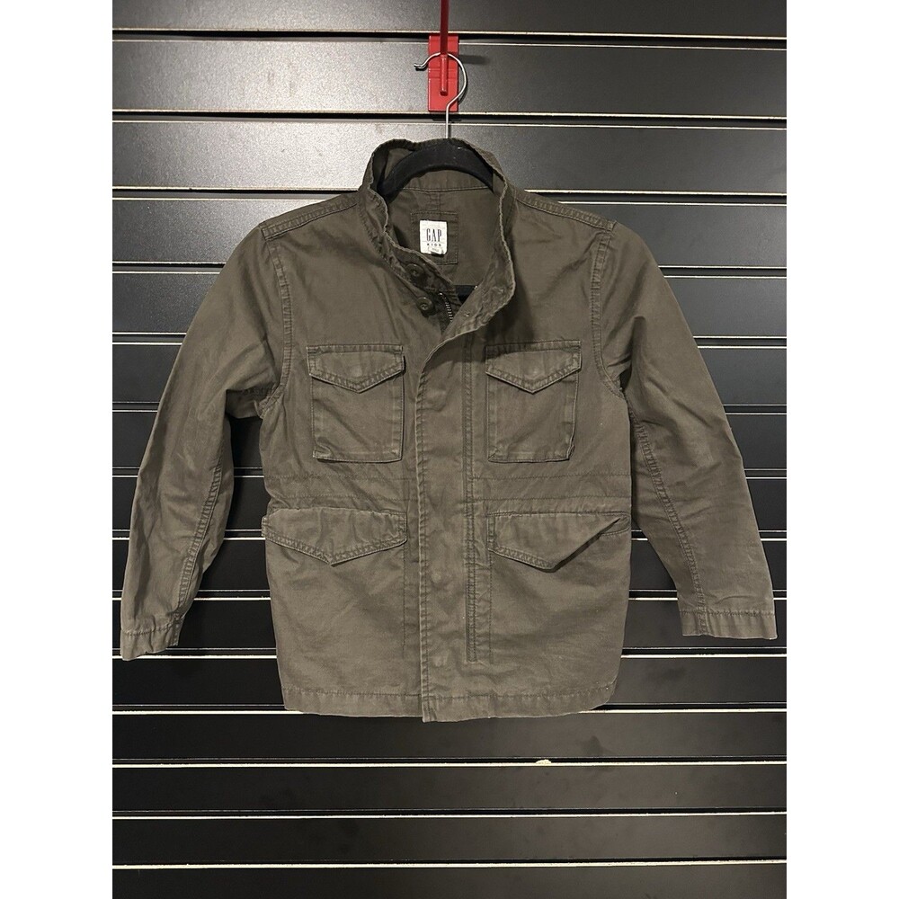 EUC Gap Boys Cargo Utility Jacket - Olive - size Medium (8-9)